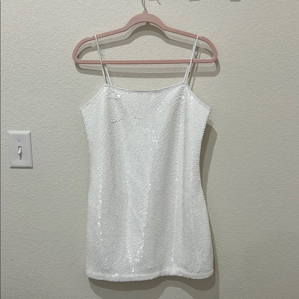 White Sequin Abercrombie & Fitch Dress